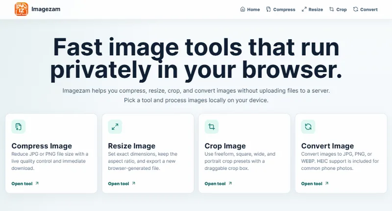 Imagezam image compression tool