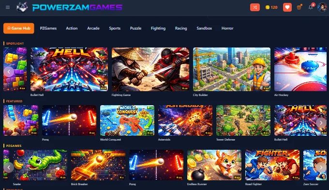 PowerzamGames browser games portal