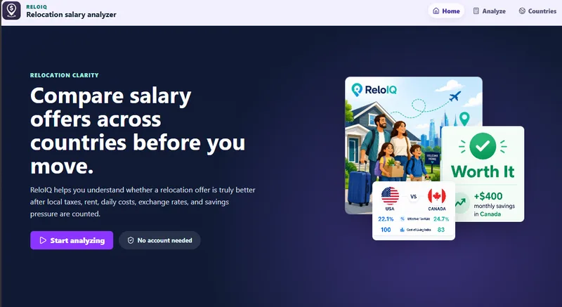 ReloIQ salary comparison result